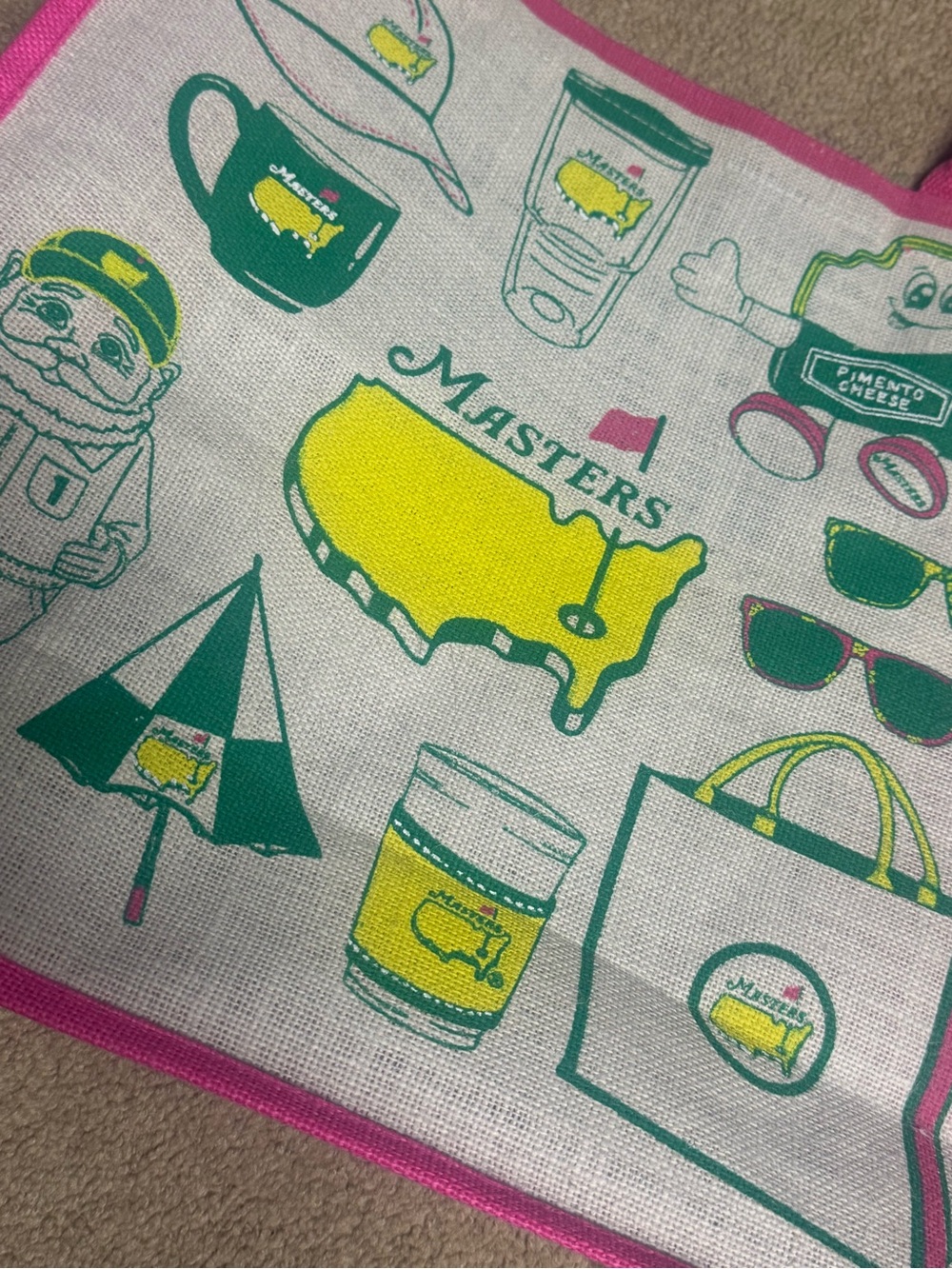 Masters 2026
Tournament Pink Trim Jute
Tote Bag - Yellow & Green
Graphics - Picture 2 of 6
